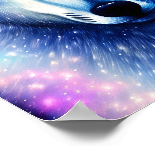 Kosmischer Wolf Poster (Ecke)