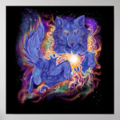 Kosmischer Wolf Poster (Vorne)