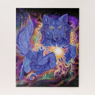 Kosmischer Wolf Puzzle