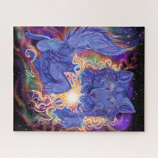Kosmischer Wolf Puzzle (Horizontal)