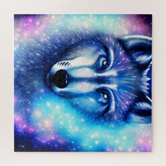 Kosmischer Wolf Puzzle (Horizontal)