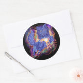 Kosmischer Wolf Runder Aufkleber (Umschlag)