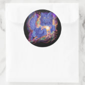 Kosmischer Wolf Runder Aufkleber (Tasche)