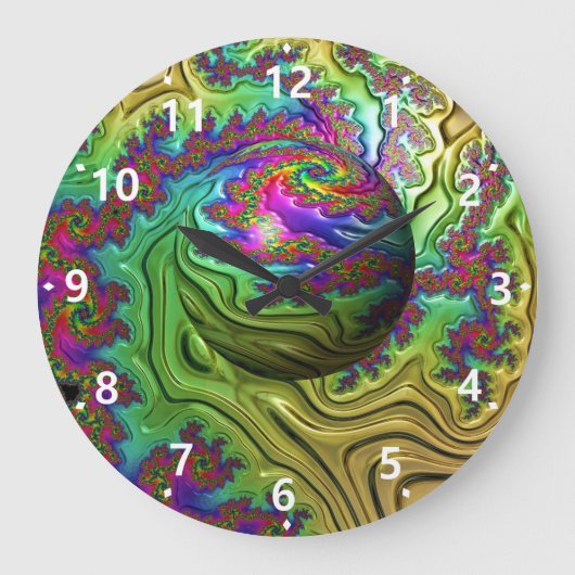 Kosmischer Wolkensturm Große Wanduhr (Vorderseite)