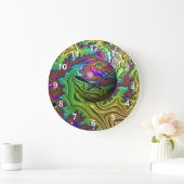 Kosmischer Wolkensturm Große Wanduhr (Zuhause)