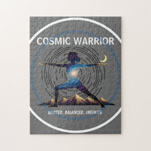 Kosmischer Yoga-Krieger Galaxie-Körper-Pose Puzzle