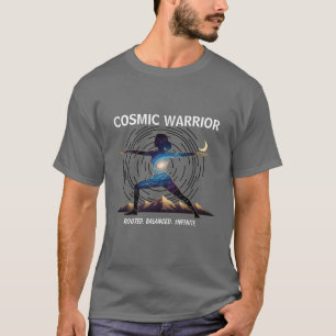 Kosmischer Yoga-Krieger Galaxie-Körper-Pose T-Shirt