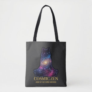 Kosmischer Zen-Wolf   Meditierendes Galaxie-Spirit Tasche