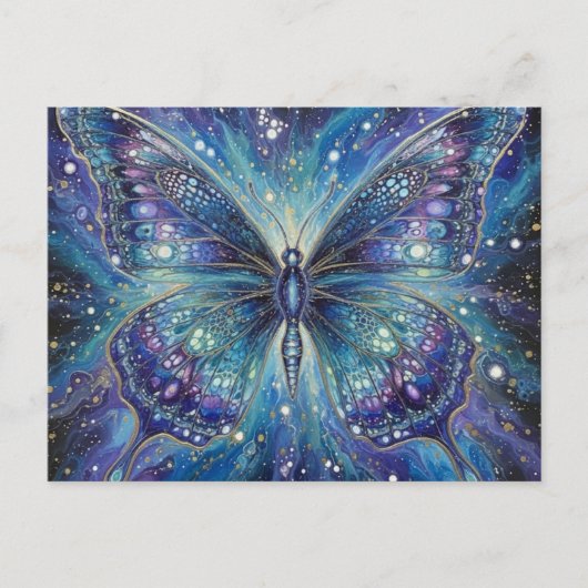 KosmischerSchmetterlingsFantasy Postkarte (Vorderseite)