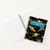 Kosmisches Abenteuer I Handgezogener Raum Notizblock (Innenseite)