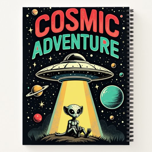 kosmisches Abenteuer Spiral Notebook Notizblock (Rückseite)