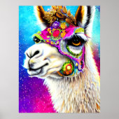 Kosmisches Alpaca Poster (Vorne)