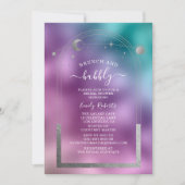 Kosmisches Aquamarines Lila Silver Celestial Braut Einladung (Vorderseite)