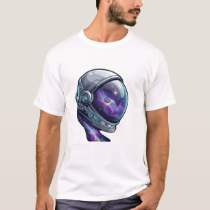 Kosmisches Astronauten-Gamer-T-Shirt   Neon-Space- T-Shirt
