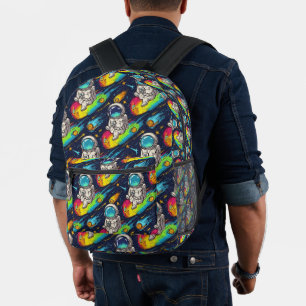 Kosmisches Astronauten-Meteor-Fahr-Muster Bedruckter Rucksack