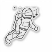 Kosmisches Astronautenabenteuer Aufkleber (Vorderseite)