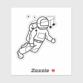 Kosmisches Astronautenabenteuer Aufkleber