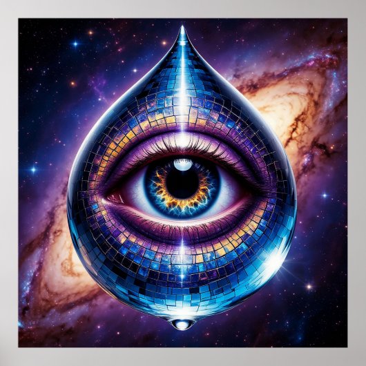 Kosmisches Auge innerhalb der Teardrop Gestalt Gal Poster (Vorne)
