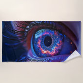 Kosmisches Augenlicht Strandtuch (Vorderseite)