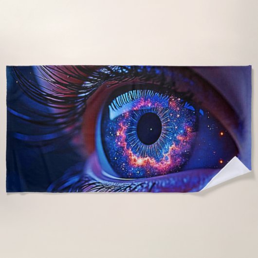 Kosmisches Augenlicht Strandtuch (Vorderseite)