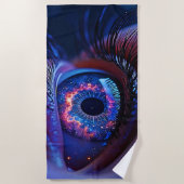 Kosmisches Augenlicht Strandtuch (Vorderseite)
