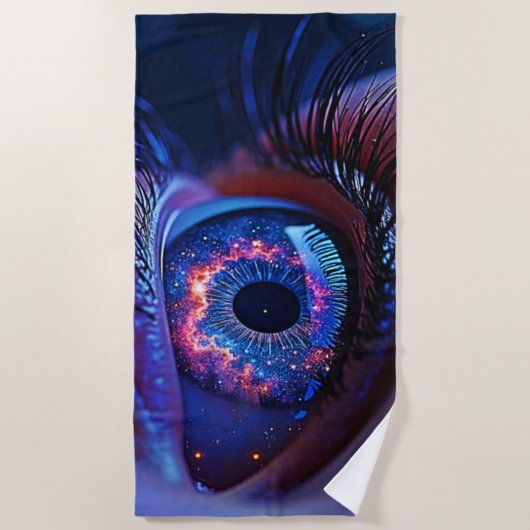 Kosmisches Augenlicht Strandtuch (Vorderseite)