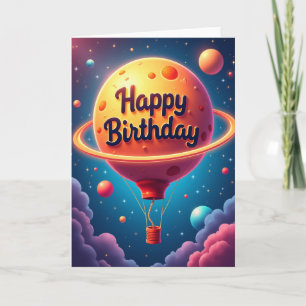 Kosmisches Ballon-Geburtstagskarte Karte
