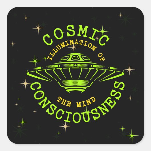 Kosmisches Bewusstsein des Geistes Quadratischer Aufkleber (Vorderseite)