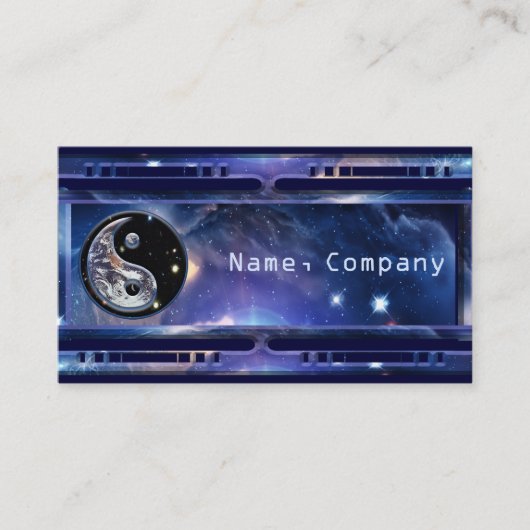 Kosmisches blaues Yin Yang Visitenkarte (Vorderseite)