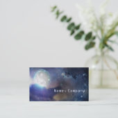 Kosmisches blaues Yin Yang Visitenkarte (Stehend Vorderseite)