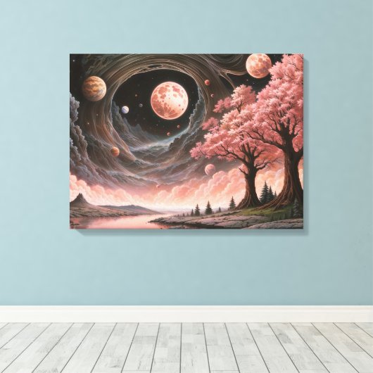 Kosmisches Blossom Leinwanddruck (Insitu (Holzboden))