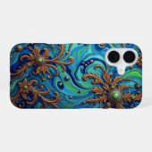 Kosmisches Blut: Surrealer Energiefluss iPhone 16 Hülle (Rückseite (Horizontal))