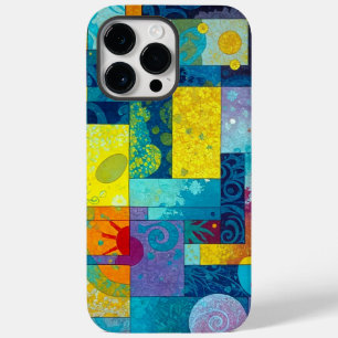 Kosmisches Blütenmeer-Garten: Abstrakte Mosaik der Case-Mate iPhone 14 Pro Max Hülle