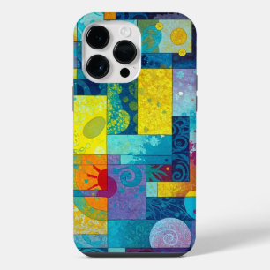 Kosmisches Blütenmeer-Garten: Abstrakte Mosaik der iPhone 14 Pro Max Hülle
