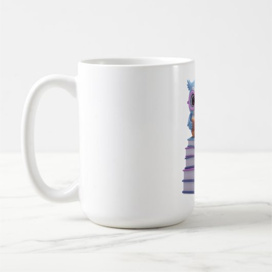 Kosmisches Buch-Uhu Kaffeetasse (Links)
