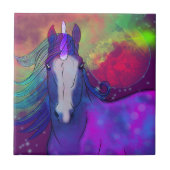 Kosmisches Einhorn 5 Fliese (Vorderseite)