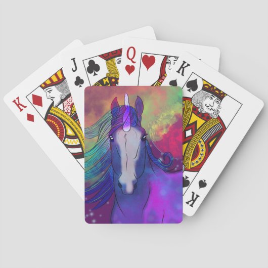 Kosmisches Einhorn 5 Spielkarten (Rückseite)