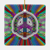 Kosmisches Friedenszeichen Keramikornament (Rückseite)