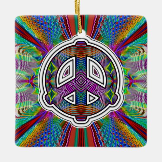 Kosmisches Friedenszeichen Keramikornament (Vorderseite)