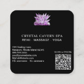 *~* Kosmisches Funkeln Magische Magenta Kristall Q Quadratische Visitenkarte (Rückseite)