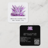 *~* Kosmisches Funkeln Magische Magenta Kristall Q Quadratische Visitenkarte (Vorne/Hinten)