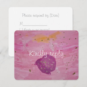 Kosmisches Galaxie Rosa Wasserfarben Geburtstags-R RSVP Karte
