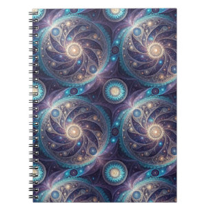 Kosmisches Galaxien-Spiral-Mandala-Designmuster Notizblock