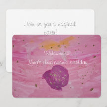 Kosmisches Galaxy Pink Aquarell Mädchen Geburtstag