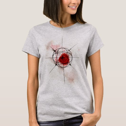 Kosmisches Geometrie-Rot T-Shirt (Vorderseite)