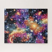 Kosmisches Gold und lila kniffliges phantastisches Puzzle (Horizontal)