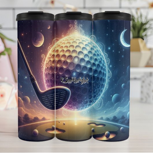 Kosmisches Golfspiel Thermosbecher