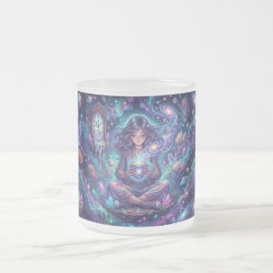 Kosmisches Göttinnen-Mug – Mystische Galaxien-Frau Mattglastasse