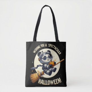 Kosmisches Halloween: Panda Astronaut Enjoys Pumpk Tasche