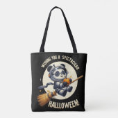 Kosmisches Halloween: Panda Astronaut Enjoys Pumpk Tasche (Rückseite)